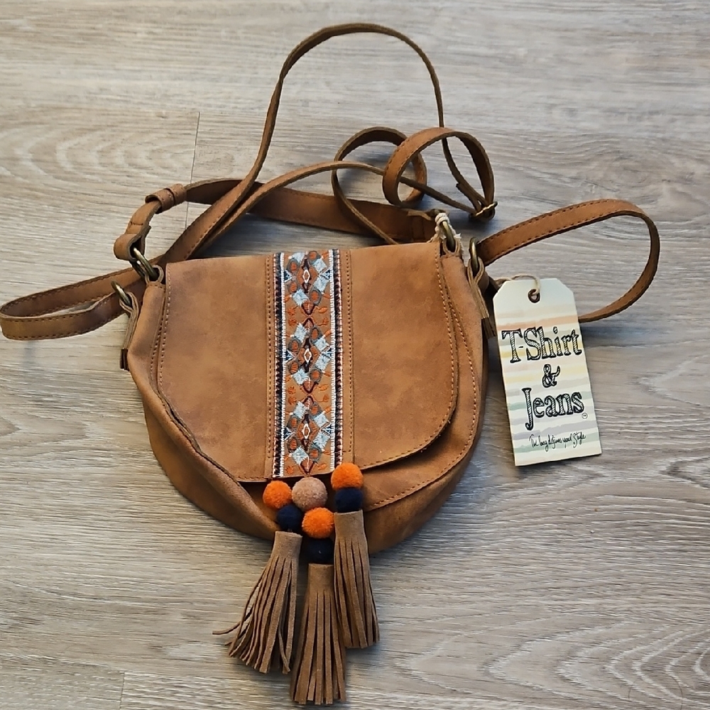 T-Shirt & Jeans Brown Crossbody Bag